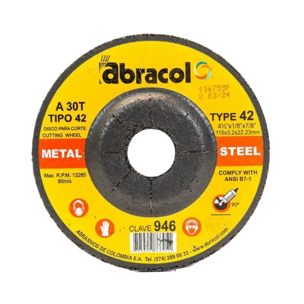 Disco de corte para metal
